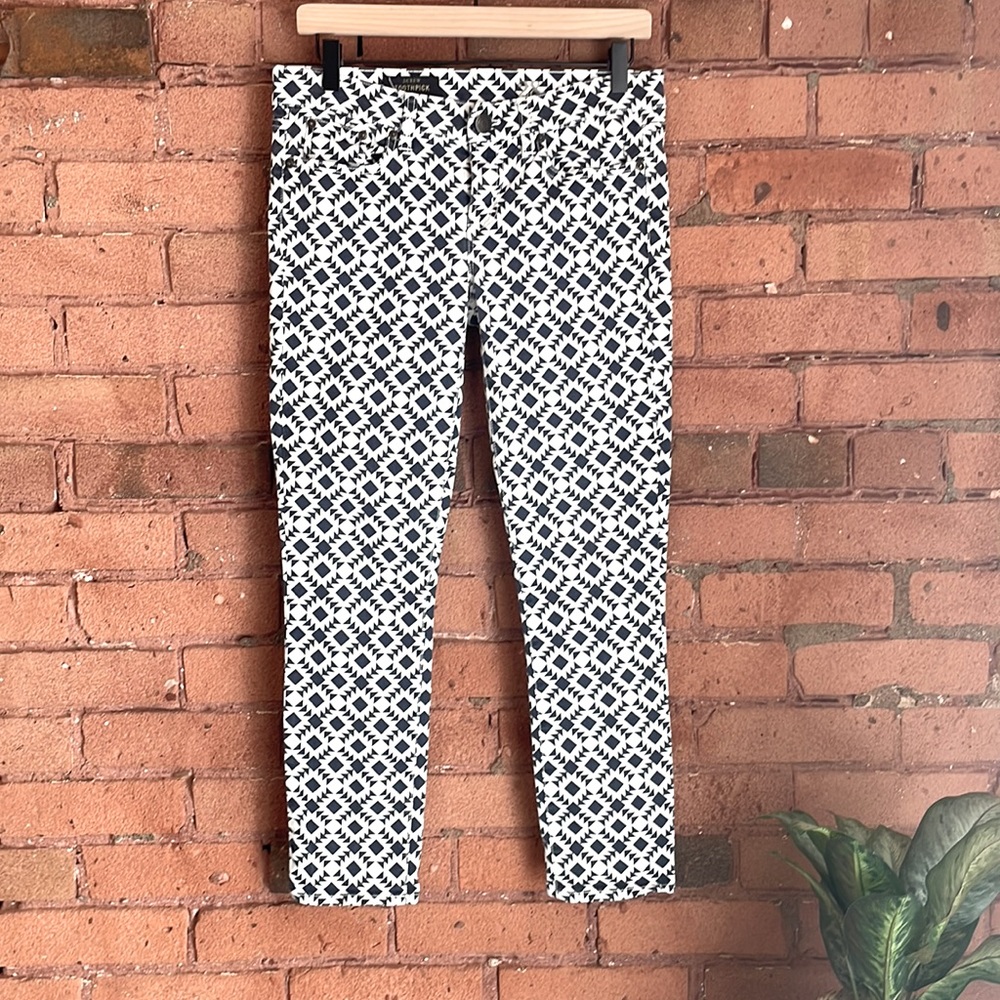 J Crew Toothpick Geometric Pattern Ankle Jeans/Pa… - image 1